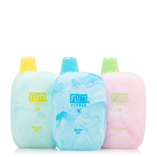 Flum Pebble X Disposable Vape in hand, showcasing its sleek design and vibrant color options. Perfect for long-lasting vaping with 6000 puffs and 5% nicotine strength at VapeNear online vape shop.