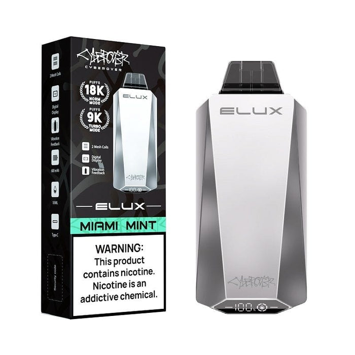Elux Cyberover 18K Kit – A disposable vape with dual vaping modes (Normal and Turbo) and a 600mAh battery. Find the best at VapeNear.