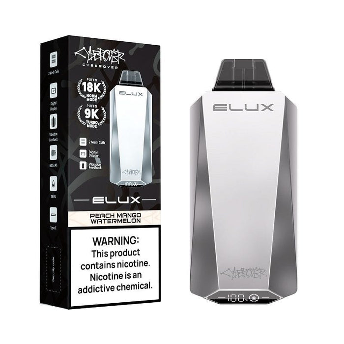 Elux Cyberover 18K Disposable Vape – A sleek and durable vape with 18mL e-juice, smart display, and stainless steel build. Shop now at VapeNear.