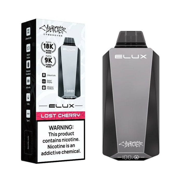 Elux Cyberover 18K Disposable – Enjoy 18mL pre-filled e-juice, dual mesh coils, and Type-C charging. Perfect for MTL vaping. Shop at VapeNear.