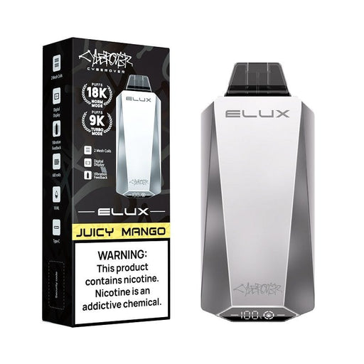 Elux Cyberover 18K Vape – Featuring a smart display, stainless steel enclosure, and up to 18,000 puffs. Explore premium disposable vapes at VapeNear.