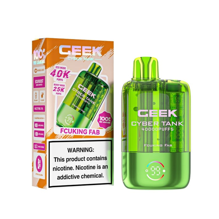 Ceek Cyber 40K vape kit with transparent e-liquid tank and dual mesh coil technology – VapeNearShop