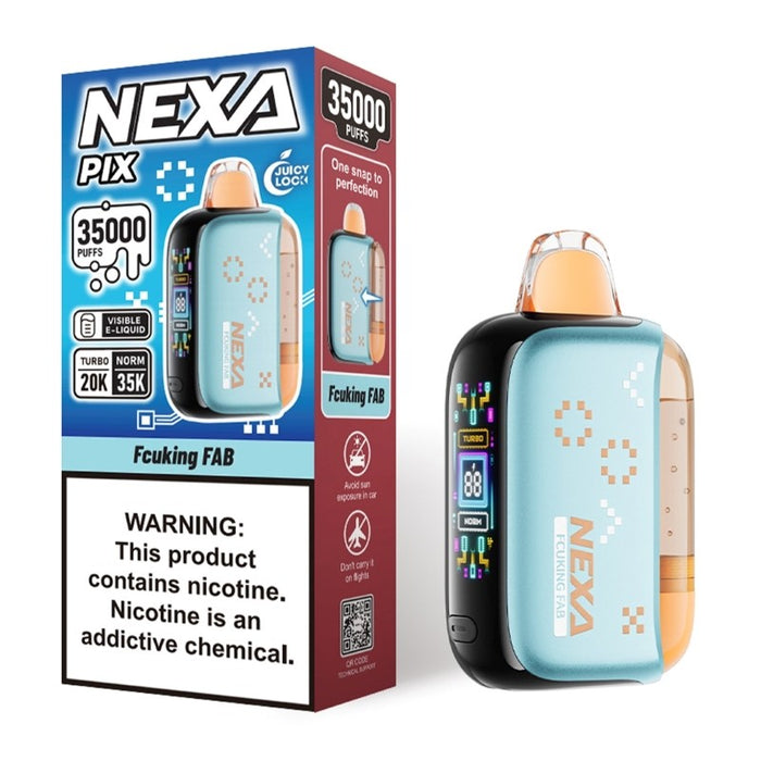 Dual mesh coil NEXA PIX 35K vape for intense flavor and smooth vapor.