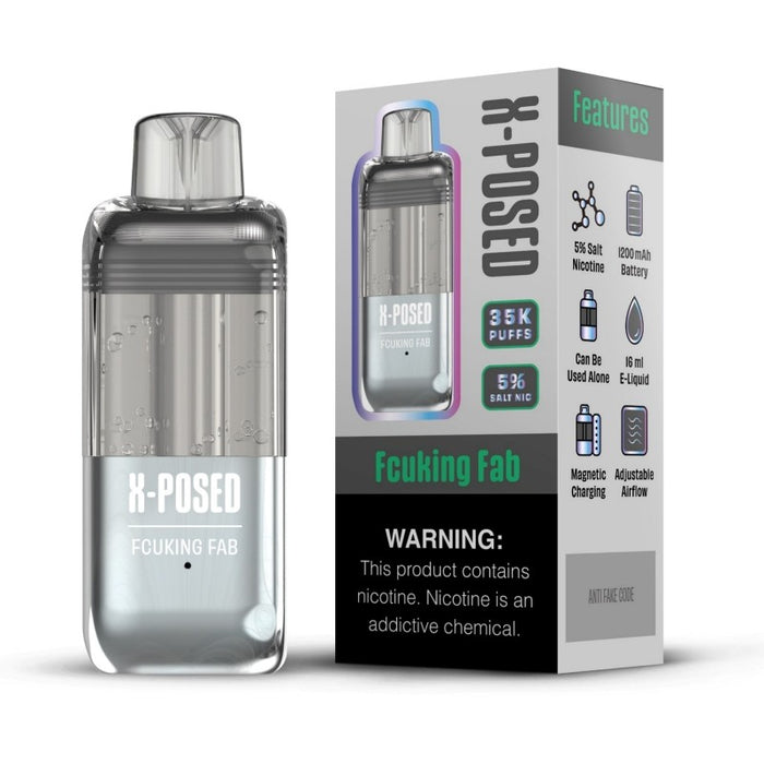 X-Posed 35K vape pod with adjustable airflow and 300mAh battery for customized vaping.