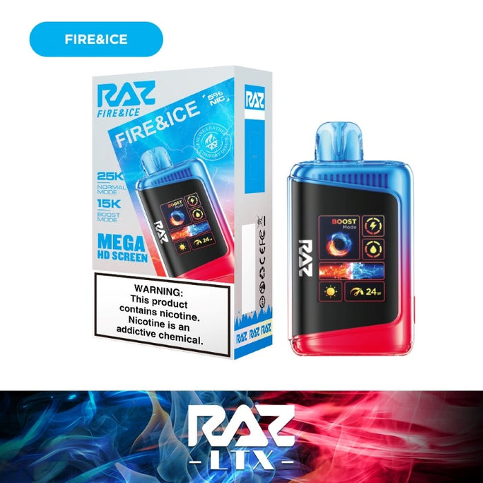 RAZ LTX 25K Disposable Vape with USB Type-C charging for quick and convenient recharging.