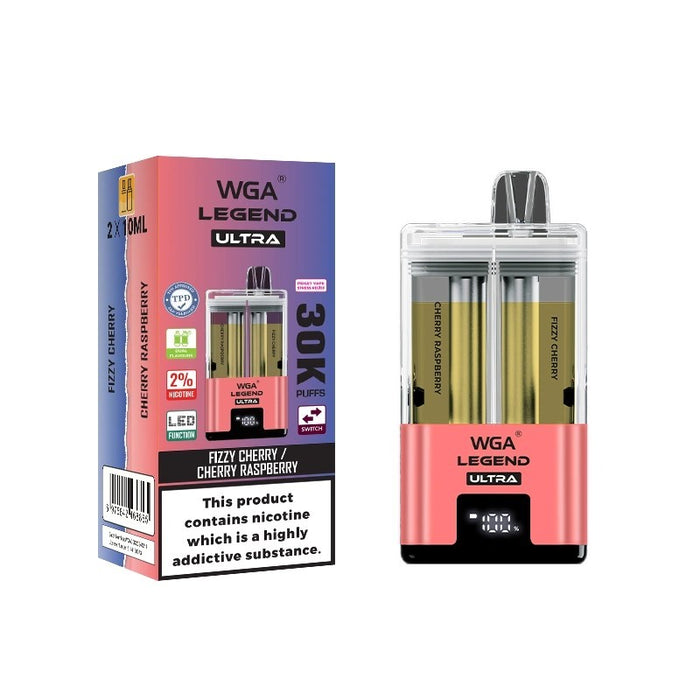Authentic WGA Legend Ultra 30000 puff refillable disposable vape available at VapeNearShop.