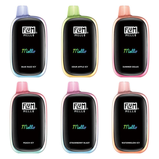 Powerful Flum Mello 20000 disposable vape offering up to 20,000 puffs and bold flavor options. Available now at VapeNear online vape shop.