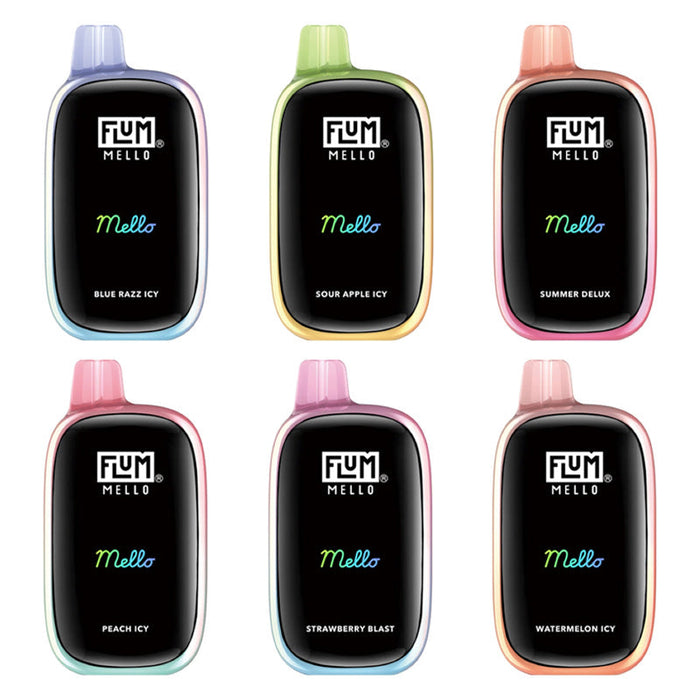 Powerful Flum Mello 20000 disposable vape offering up to 20,000 puffs and bold flavor options. Available now at VapeNear online vape shop.
