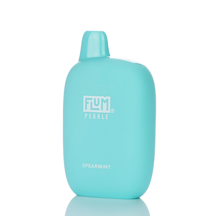 Compact and portable Flum Pebble Disposable Vape with soft silicone coating for a comfortable grip.