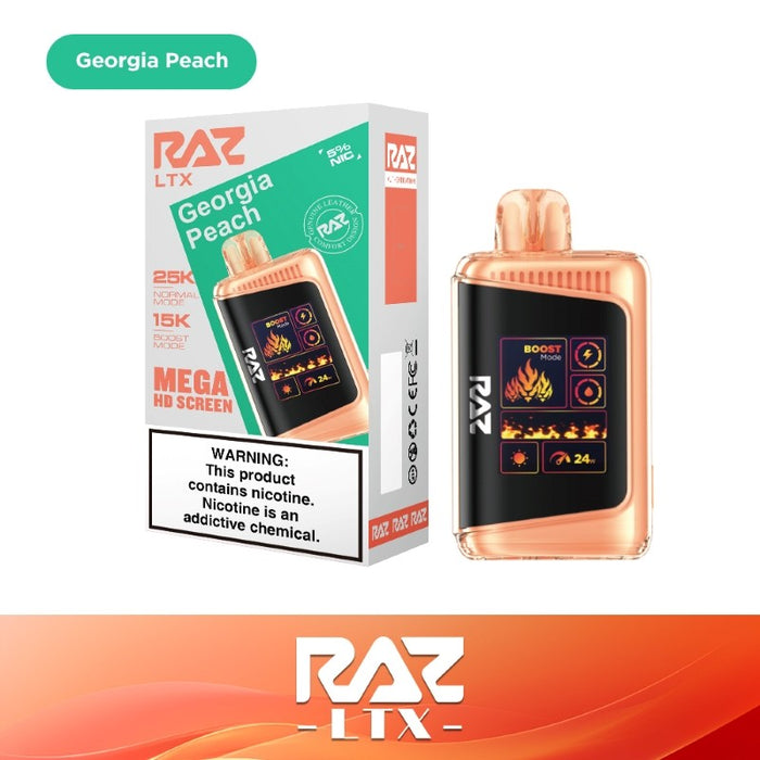 RAZ LTX 25K Disposable Vape with USB Type-C charging for quick and efficient recharging.