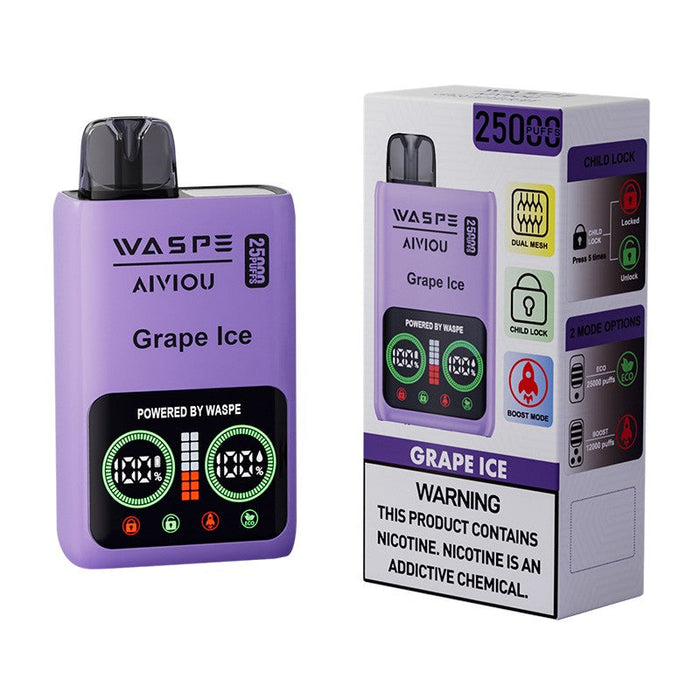 Waspe 25000 Disposable Vape with 25,000 puffs, ideal for all-day vaping.