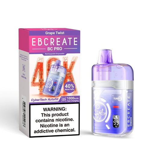 Buy EBCREATE BC Pro 40K vape with CyberTech Auto Fill System and 19ml e-liquid capacity.