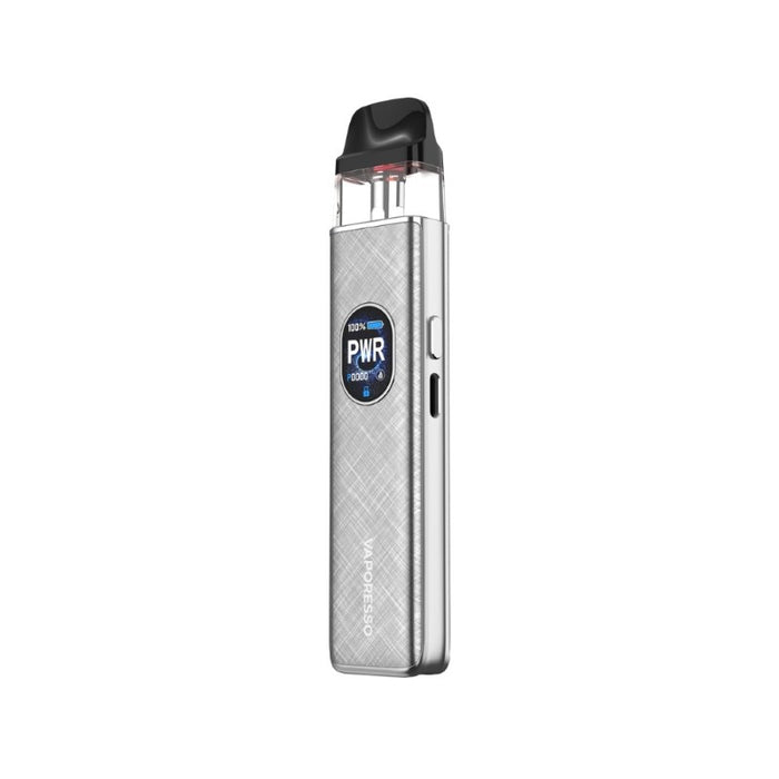 Side view of Vaporesso XROS 5 pod vape highlighting ergonomic design and vibrant display screen