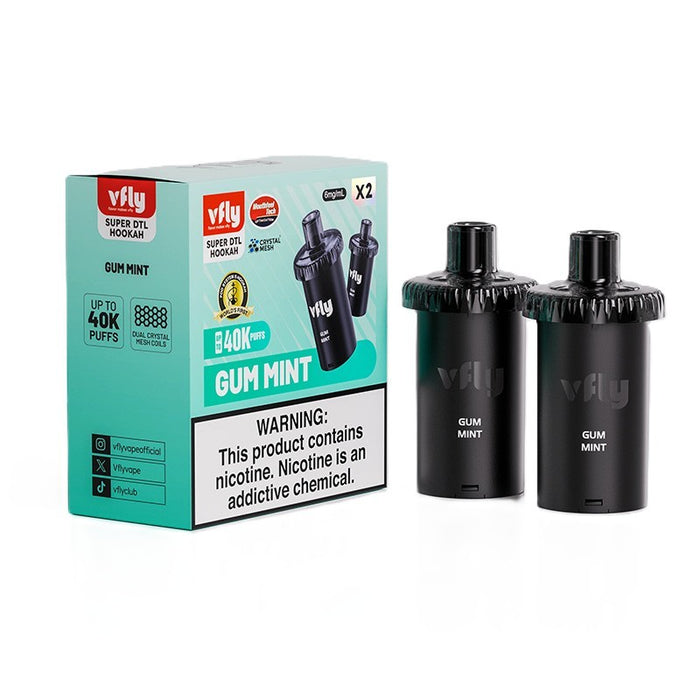 Gum Mint VFLY Super DTL 40K Disposable Pod for sweet and refreshing mint vaping.