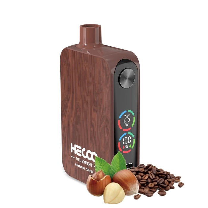 Hecoo Space 30K DTL disposable vape with 20ml prefilled e-liquid and screen display.