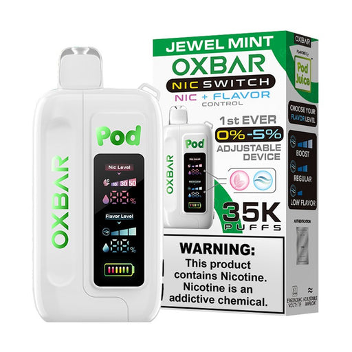 Massive 35,000 puffs with the Pod Juice OXBAR Nic Switch 35000, now available at VapeNear.