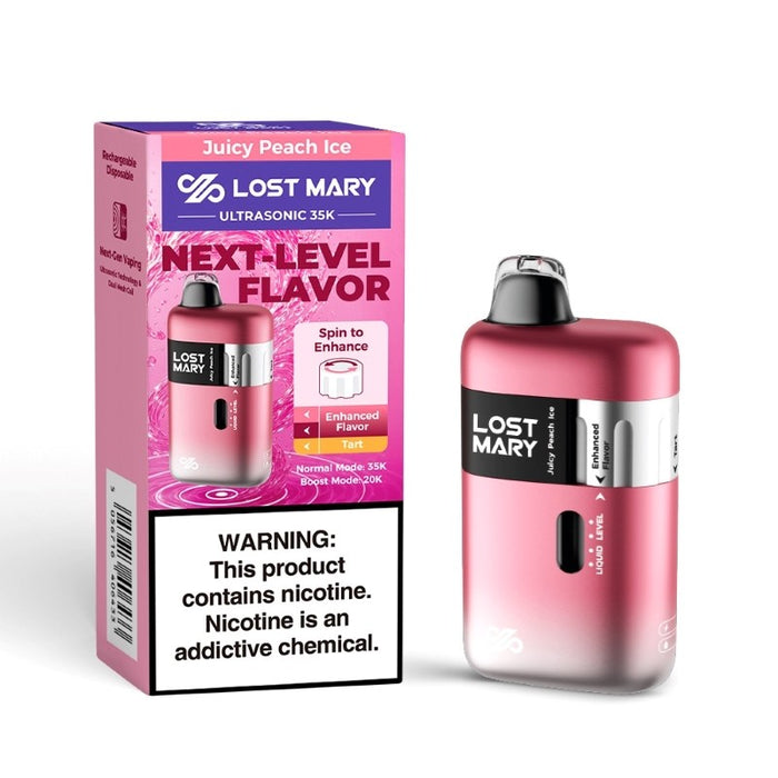 Rechargeable Lost Mary Ultrasonic 35K vape with USB Type-C charging and battery indicator – Buy online