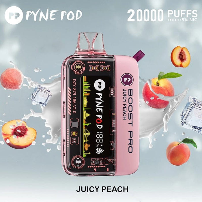 12 delicious boosted vape flavors available with the Pyne Pod Boost Pro Disposable Vape.