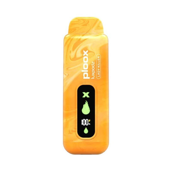 Ploox Me X 15000 puff disposable vape in fruity flavors like White Gummy Peach and Rose Rainbow Candy