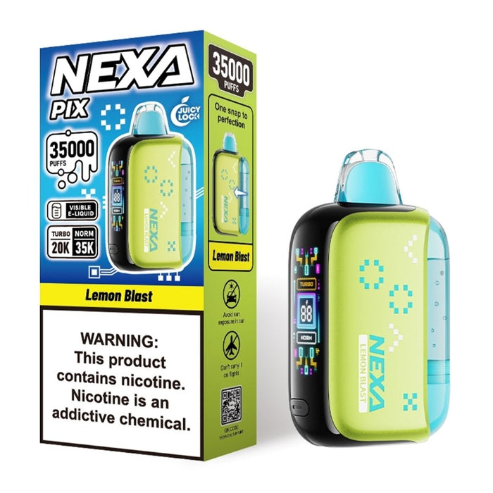Strawberry Ice NEXA PIX long-lasting disposable vape with sweet cooling taste.