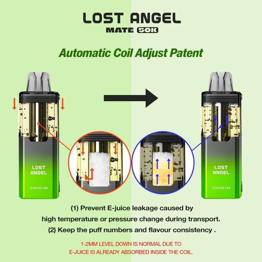 Rechargeable 1200mAh battery for Lost Angel Mate 50000 puff vape.