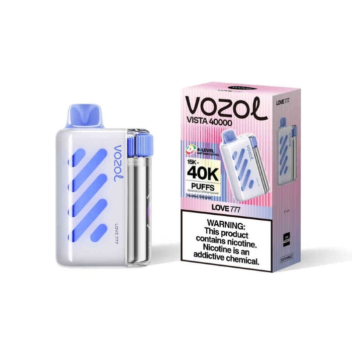 VOZOL Vista 40K vape showing rotary side spinner for easy output mode adjustments and enhanced vaping control