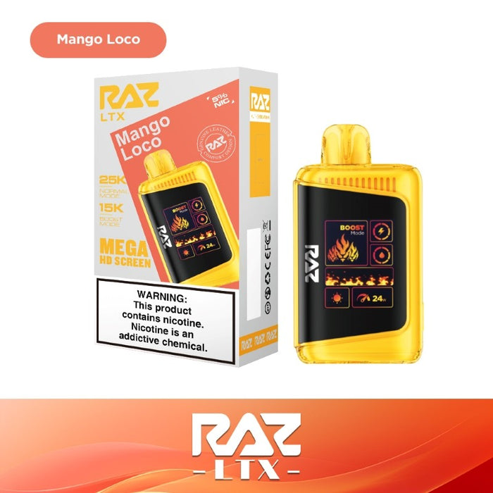 RAZ LTX 25K Disposable Vape with adjustable brightness for a personalized display.