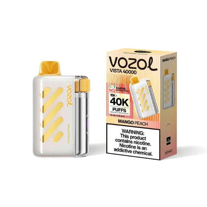 Rechargeable VOZOL Vista 40K disposable vape featuring two adjustable airflow levels for customized vape hits.