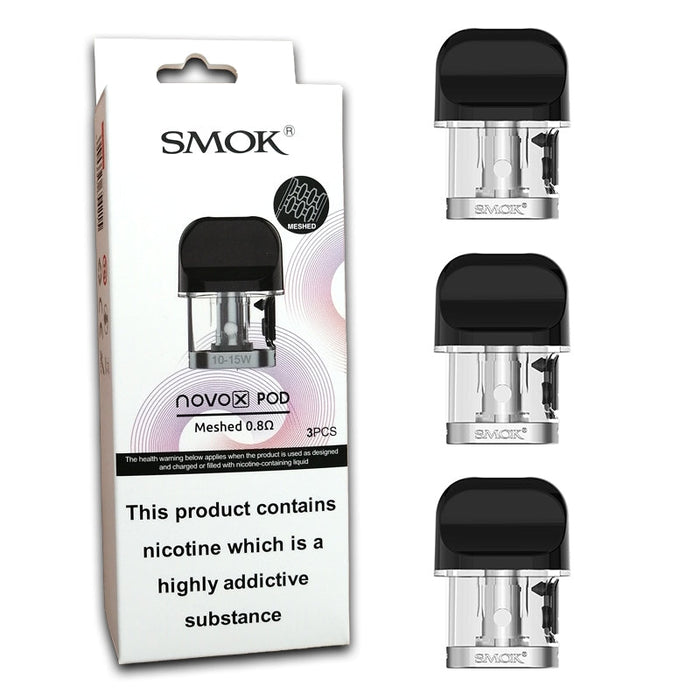 Efficient SMOK Novo X replacement pods optimized for high VG e-liquids. Perfect for dense clouds and bold flavors at VapeNear.