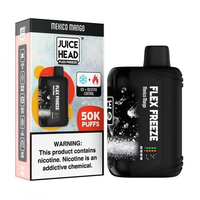 Juice Head Flex Freeze 50K disposable vape in Sour Apple flavor with long-lasting menthol hits at VapeNearShop.