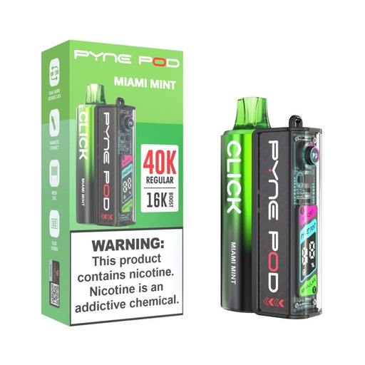Buy Pyne Pod Click 40K disposable vape kit with mesh coil and OLED display for smooth vaping