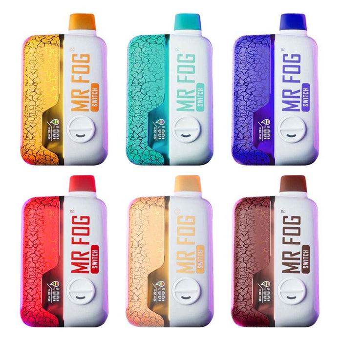 Mr Fog Switch SW15000 Disposable Vape with dual mesh coil for richer flavor and smoother hits – available now at VapeNear Online Vape Shop.