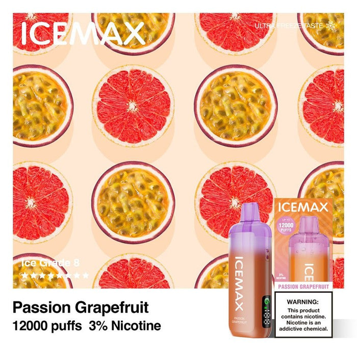 Strawberry Ice Icemax 12K vape with ceramic coil for rich flavor and smooth hits.