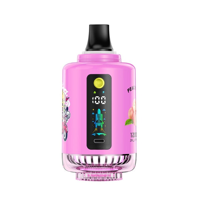 RGB light ATVS 120K disposable hookah for an immersive vaping experience.