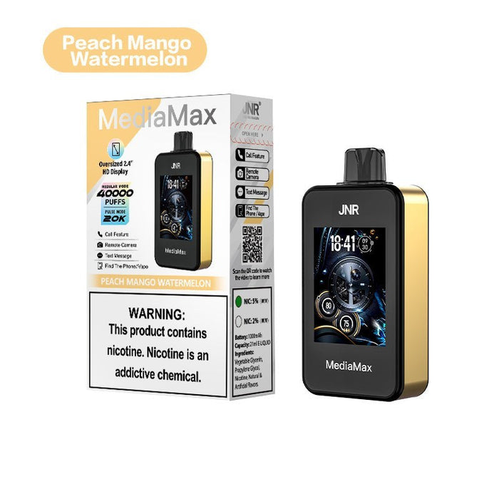 Find the JNR Mediamax 40000 Disposable Vape at VapeNear, a high-performance disposable vape designed for durability, flavor, and portability.