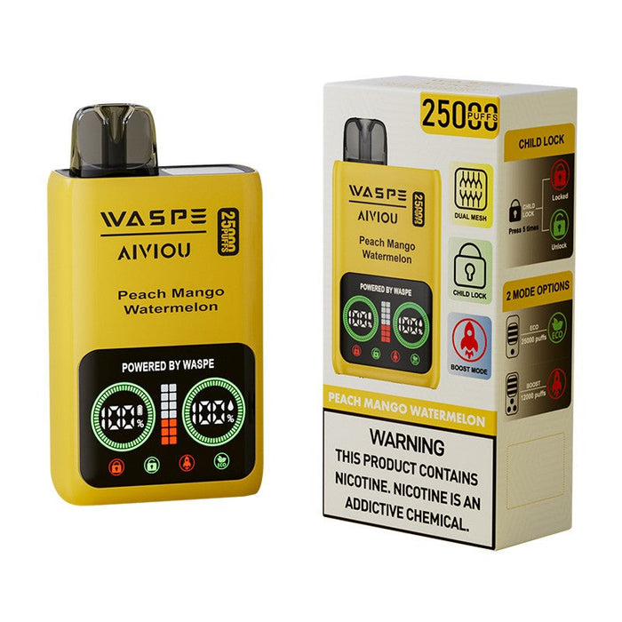 Waspe 25000 Disposable Vape with a variety of flavors and a long-lasting battery.