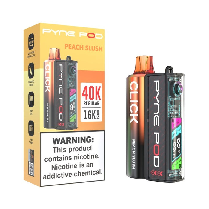Buy Pyne Pod Click 40K disposable vape online with pre-filled pods and draw-activated design.