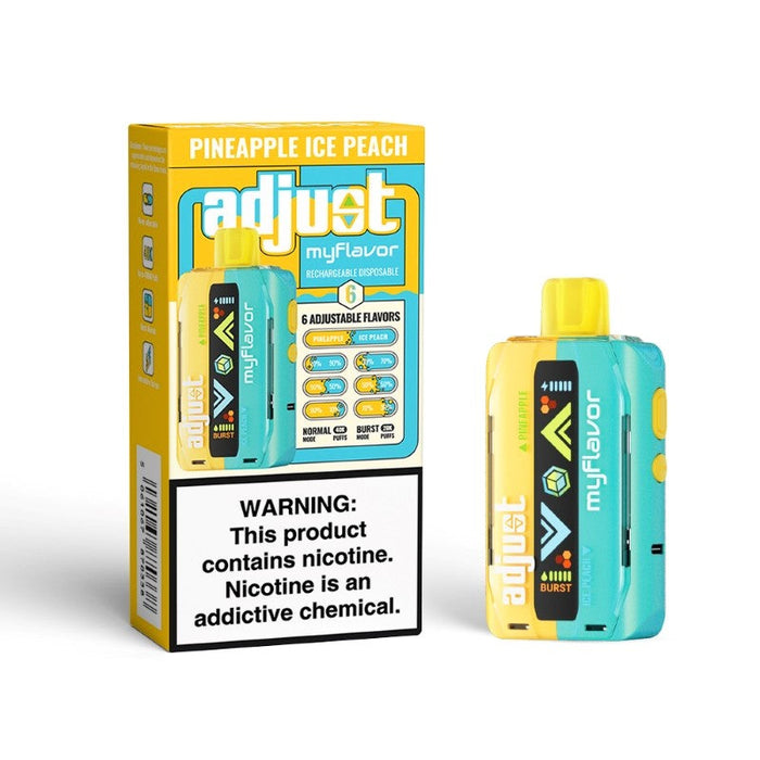 Rechargeable Adjust MyFlavor 40000 disposable vape with USB-C charging and advanced features. Available now at VapeNear—your trusted online vape retailer.