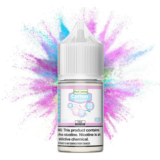 Buy Pod Juice Cotton Carnival 30mL Nic Salt – Sweet Cotton Candy Flavor for Pod Systems at VapeNear