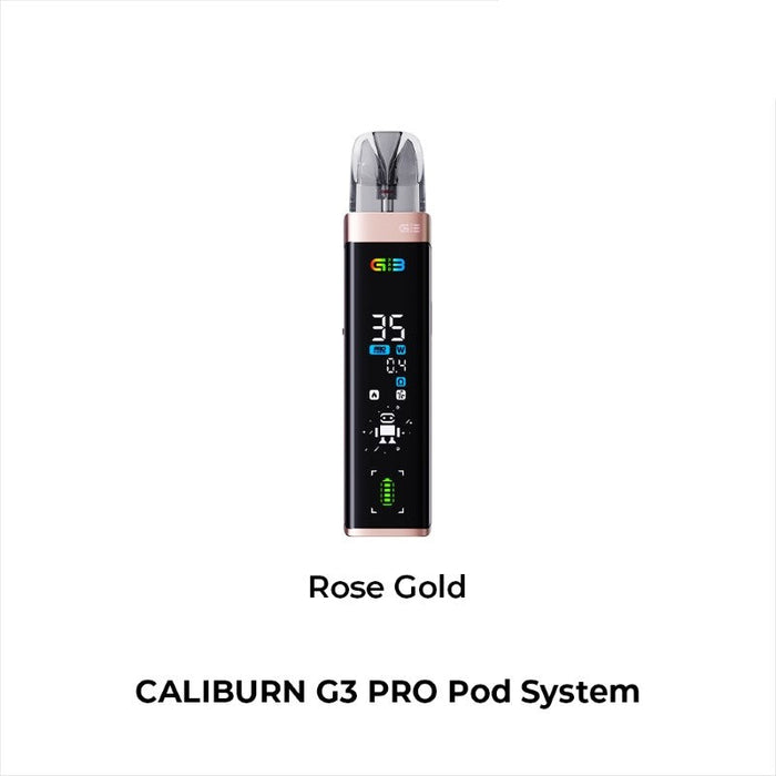 Compact and stylish Uwell Caliburn G3 Pro pod vape with easy draw/button activation settings