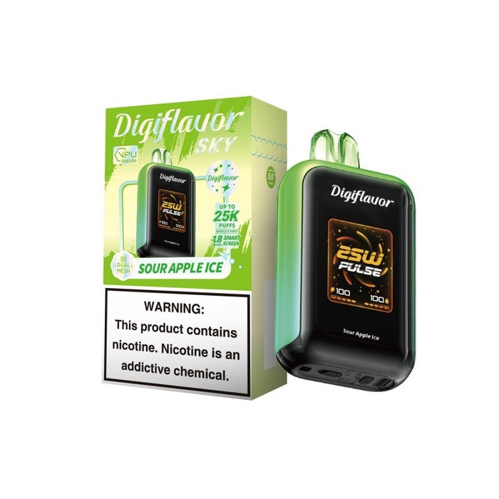 Digiflavor Sky 25K Disposable – A rechargeable disposable vape with 16mL e-liquid, 800mAh battery, and Type-C charging. Shop now at VapeNear.
