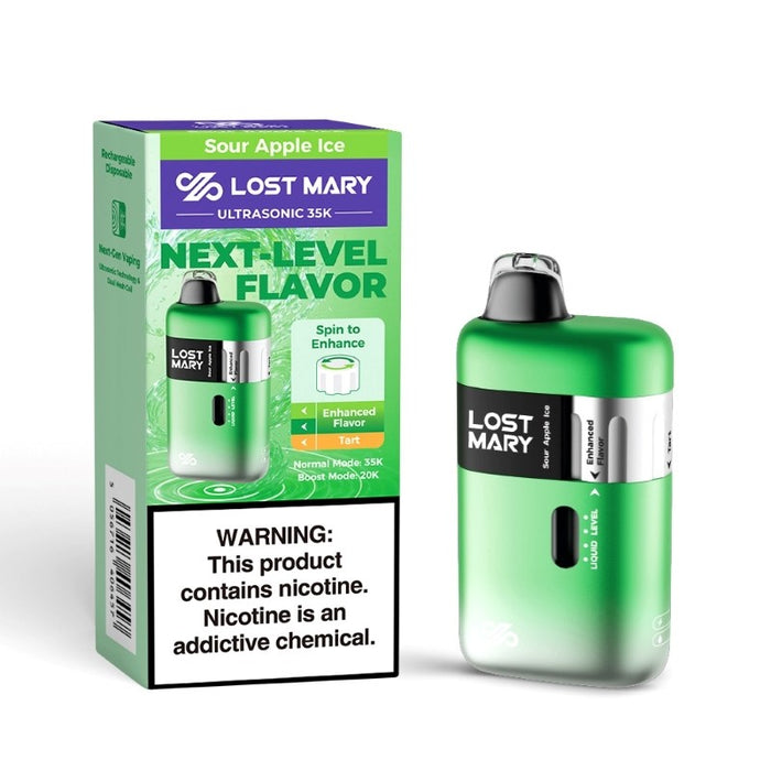 High-capacity Lost Mary Ultrasonic 35K with 5% nicotine and up to 35000 puffs – Available at VapeNearShop