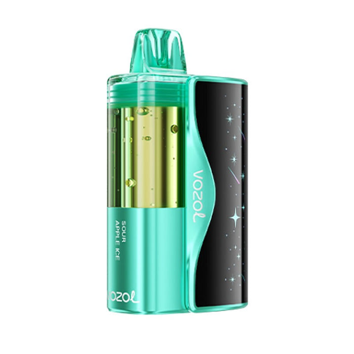 Vozol Mega 50K disposable vape with premium fruity flavors like Banana Taffy and Blue Razz Ice