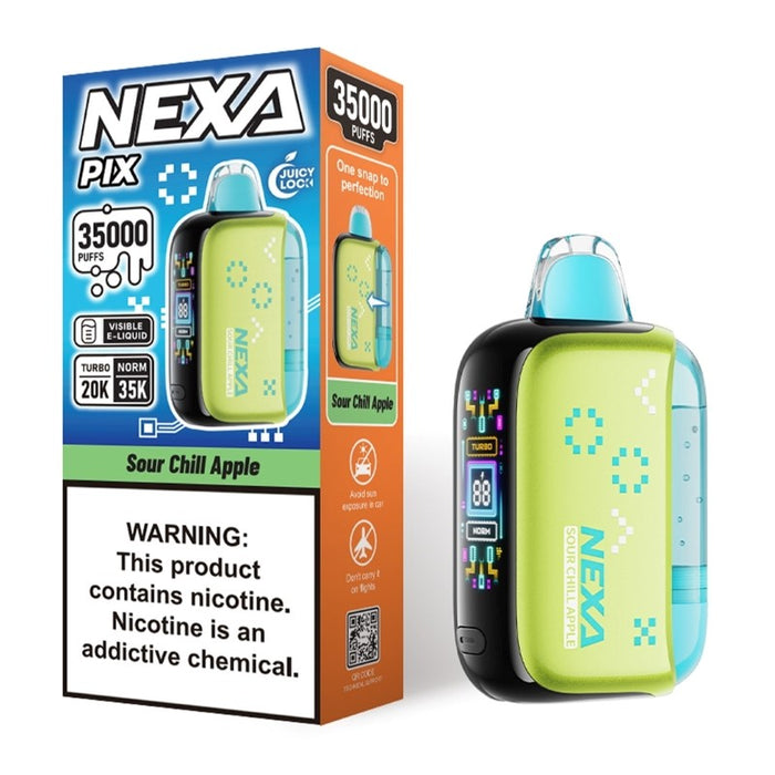 Peach Dive NEXA PIX long-lasting rechargeable disposable vape with juicy peach flavor.