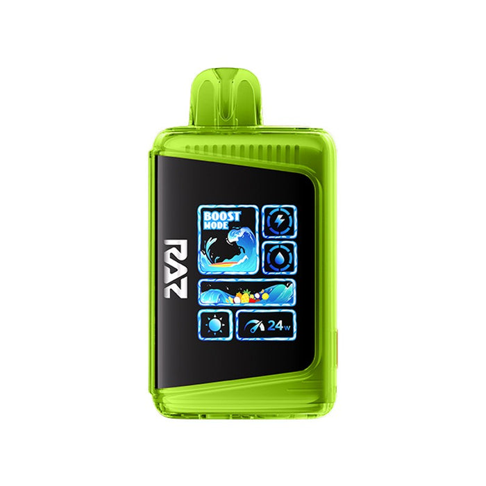 Close-Up of RAZ LTX 25000 Puff Vape with Fresh Fruit Punch Flavors and New UI Display
