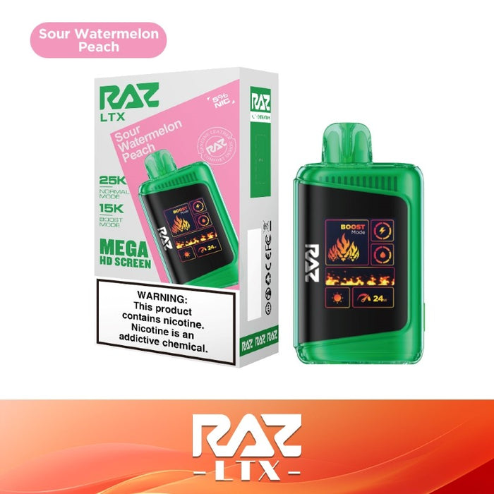 RAZ LTX 25K Disposable Vape with draw-activated mechanism for simple and intuitive use.
