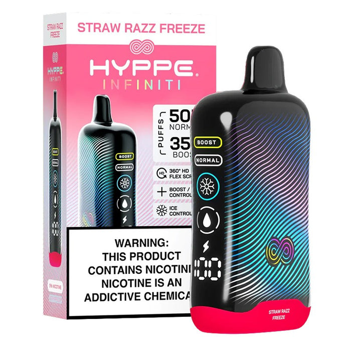 Buy Hyppe Infiniti 50K disposable vape with ice cooling control and multiple flavors.