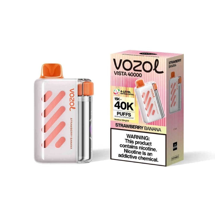 Digital side screen on VOZOL Vista 40K disposable vape displaying puff count and remaining e-juice at VapeNearShop