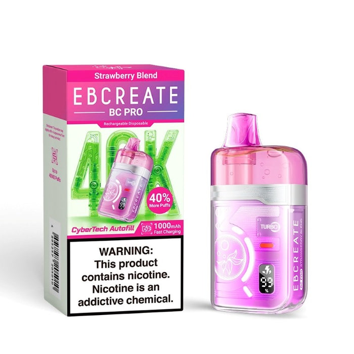 Powerful EBCREATE BC Pro 40K disposable kit with Type-C fast charging.