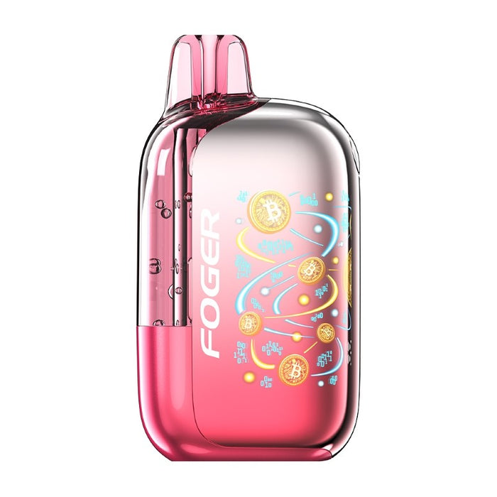 Transparent 20ml e-liquid tank Foger Bit 35K disposable vape for easy monitoring of juice levels.